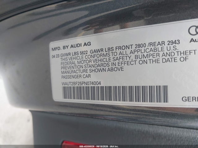 WAUT2BF25PN074004 Audi A7 Sportback Premium 55 Tfsi Quattro S Tronic
