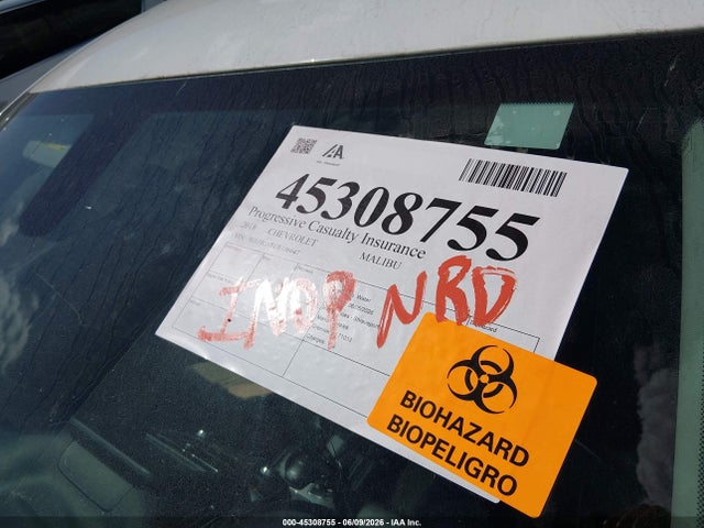 Продажа на аукционе авто 2018 Chevrolet Malibu 1ls, vin: 1G1ZB5ST1JF106647, номер лота: 45308755