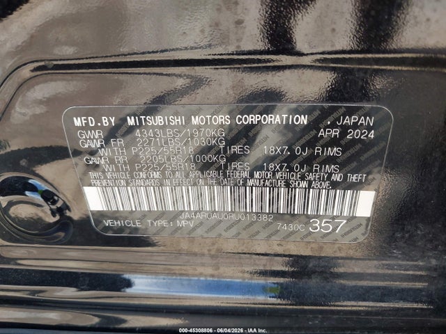 Продаж на аукціоні авто 2024 Mitsubishi Outlander Sport 2.0 Es Awc/2.0 Le Awc/2.0 Ralliart Awc/2.0 S Awc/2.0 Se Awc/2.0 Trail Edition Awc, vin: JA4ARUAU0RU013382, номер лоту: 45308806
