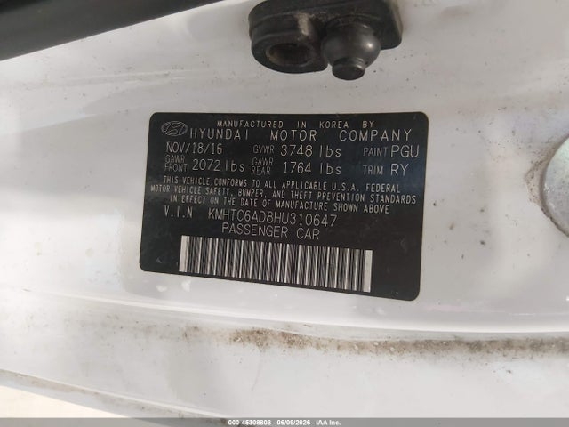 Aukcja sprzedaży 2017 Hyundai Veloster, vin: KMHTC6AD8HU310647, numer aukcji: 45308808