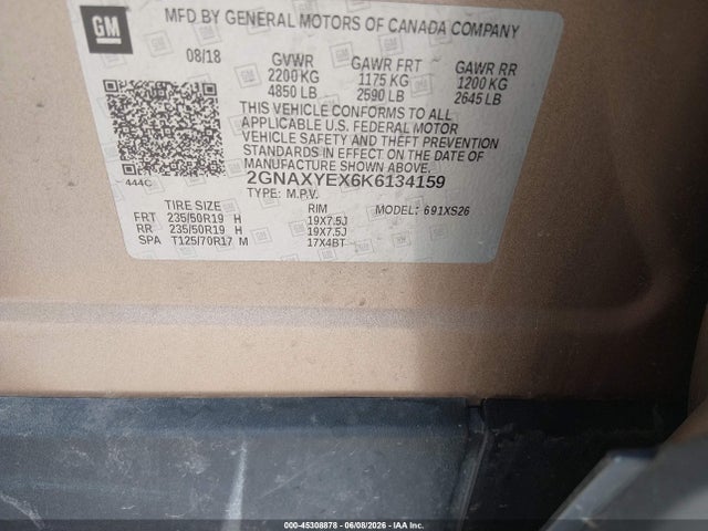 2GNAXYEX6K6134159 Chevrolet Equinox Premier