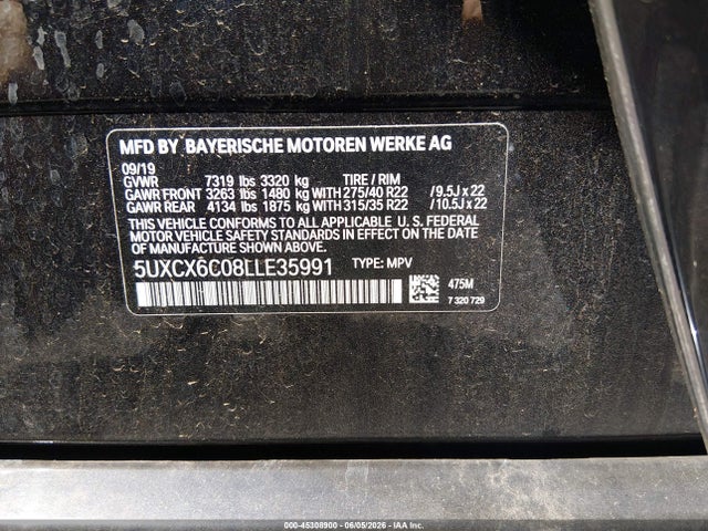 Продажа на аукционе авто 2020 Bmw X7 M50i, vin: 5UXCX6C08LLE35991, номер лота: 45308900