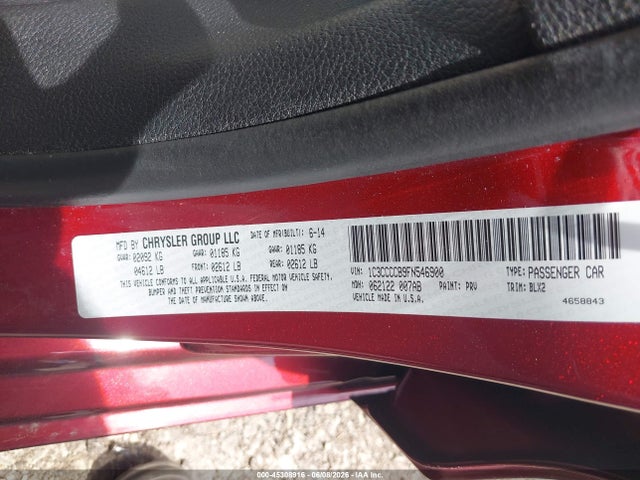 Aukcja sprzedaży 2015 Chrysler 200 C, vin: 1C3CCCCB9FN546900, numer aukcji: 45308916