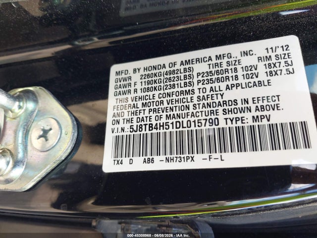 Продаж на аукціоні авто 2013 Acura Rdx, vin: 5J8TB4H51DL015790, номер лоту: 45308968