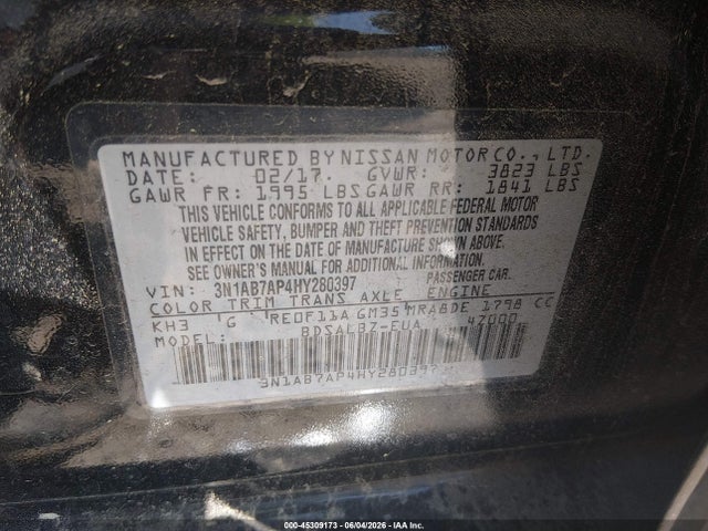 3N1AB7AP4HY280397 Nissan SENTRA S