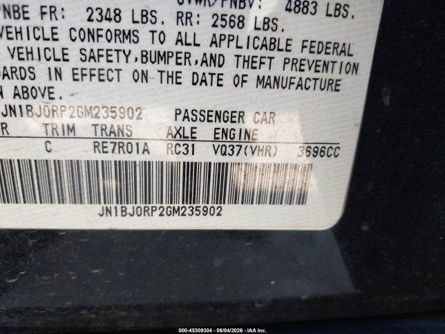 Продажа на аукционе авто 2016 Infiniti Qx50, vin: JN1BJ0RP2GM235902, номер лота: 45309304