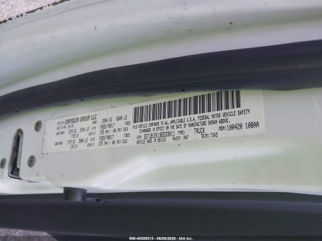 Продажа на аукционе авто 2011 Ram Ram 1500 St, vin: 3D7JB1EK1BG533011, номер лота: 45309313