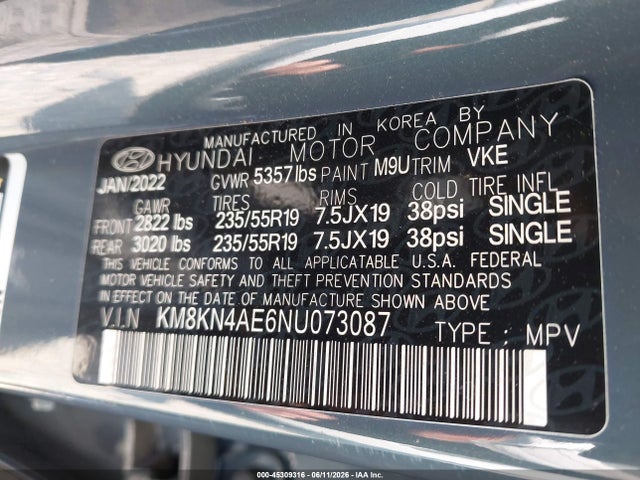 Hyundai Ioniq 5 Sel 2022 KM8KN4AE6NU073087 Image 9