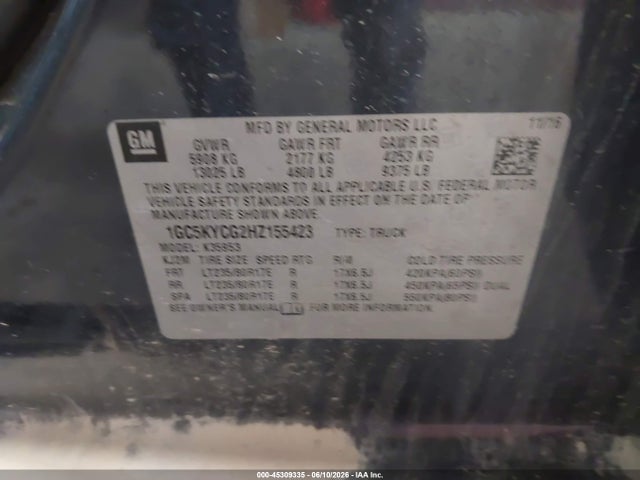 1GC5KYCG2HZ155423 Chevrolet Silverado 3500hd Wt