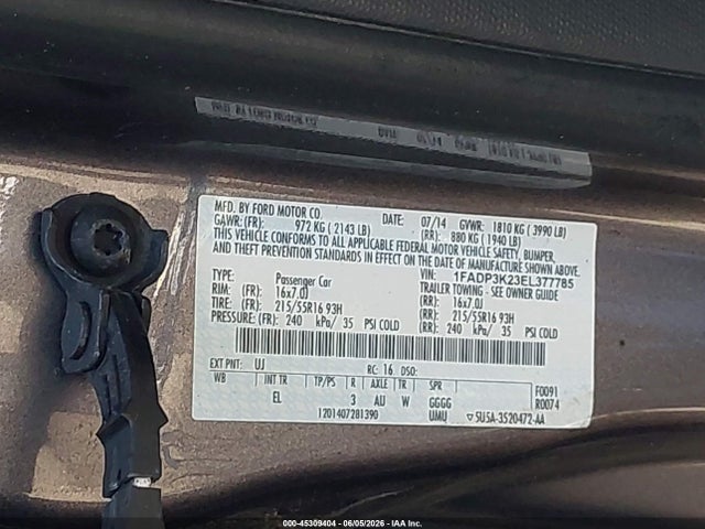 Aukcja sprzedaży 2014 Ford Focus Se, vin: 1FADP3K23EL377785, numer aukcji: 45309404