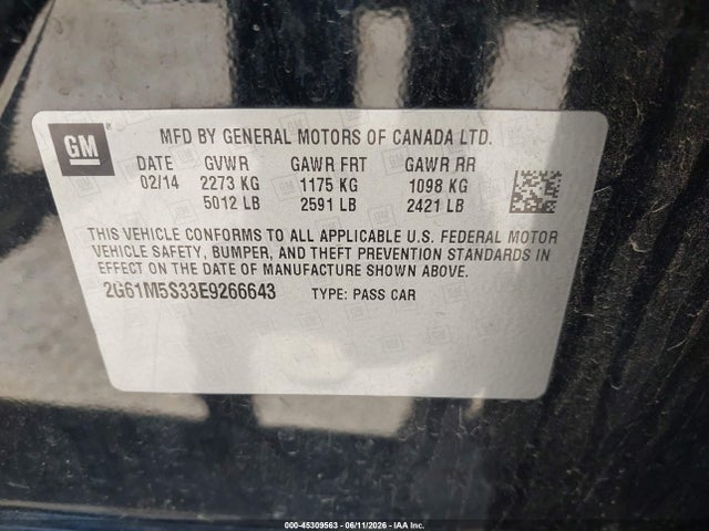 Продажа на аукционе авто 2014 Cadillac Xts Luxury, vin: 2G61M5S33E9266643, номер лота: 45309563
