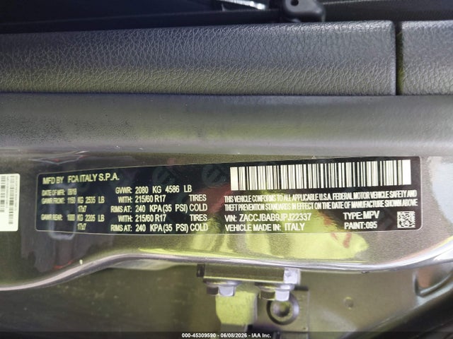 ZACCJBAB9JPJ22337 Jeep Renegade Sport 4x4
