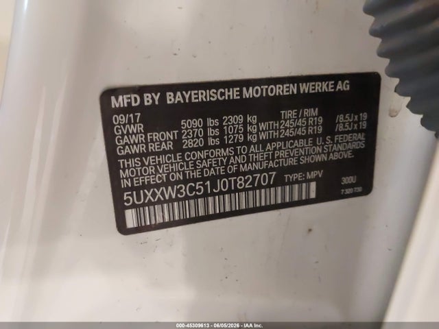 Aukcja sprzedaży 2018 Bmw X4 Xdrive28i, vin: 5UXXW3C51J0T82707, numer aukcji: 45309613