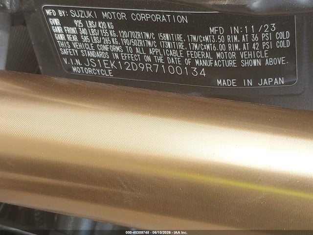 JS1EK12D9R7100134 Suzuki Gsx1000 Gt/gt+