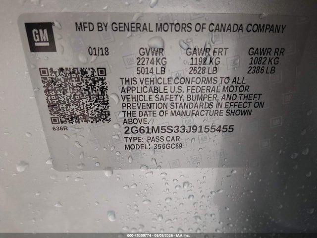 Продаж на аукціоні авто 2018 Cadillac Xts Luxury, vin: 2G61M5S33J9155455, номер лоту: 45309774