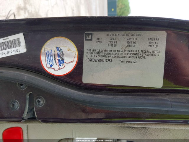 Aukcja sprzedaży 2008 Cadillac Dts 1sb, vin: 1G6KD57Y88U172631, numer aukcji: 45309822