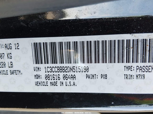 Продаж на аукціоні авто 2013 Chrysler 200 Touring, vin: 1C3CCBBB2DN515190, номер лоту: 45309892