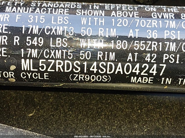 Kawasaki Zr900 S 2025 ML5ZRDS14SDA04247 Image 10