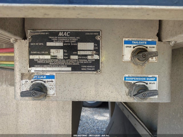 Продаж на аукціоні авто 2008 Mac Trailer Mfg End Dump, vin: 5MADN40248C013977, номер лоту: 45310047