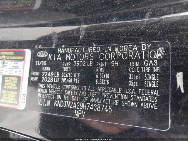 KNDJN2A29H7438746 KIA Soul