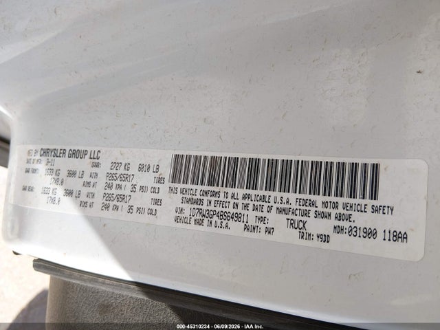 Продажа на аукционе авто 2011 Ram Dakota Bighorn/lonestar, vin: 1D7RW3GP4BS649811, номер лота: 45310234