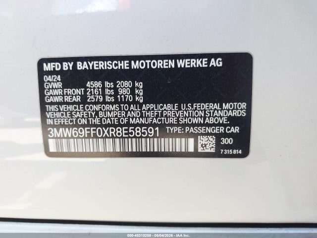 BMW 330I 2024 3MW69FF0XR8E58591 Image 9