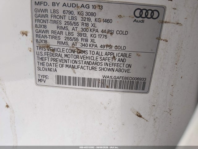 Audi Q7 3.0t Premium 2014 WA1LGAFE8ED006933 Image 9