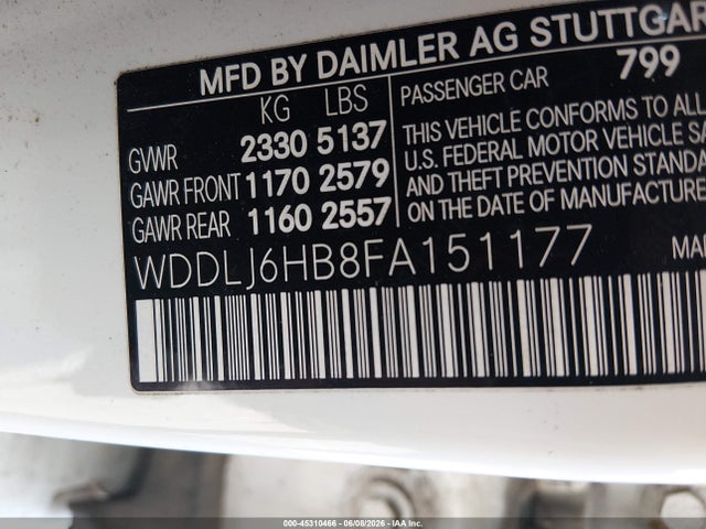 Auction sale of the 2015 Mercedes-benz Cls 400 4matic, vin: WDDLJ6HB8FA151177, lot number: 45310466