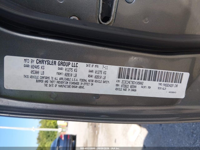 2012 Chrysler 300c მანქანა იყიდება აუქციონზე, vin: 2C3CCAET8CH109002, აუქციონის ნომერი: 45310580