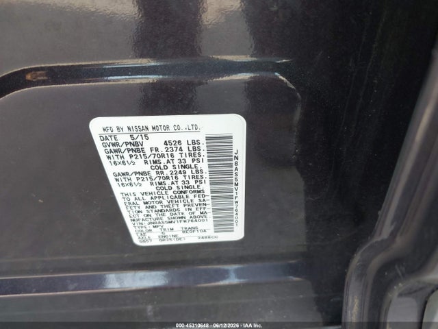 Nissan Rogue Select S 2015 JN8AS5MV1FW764001 Image 9