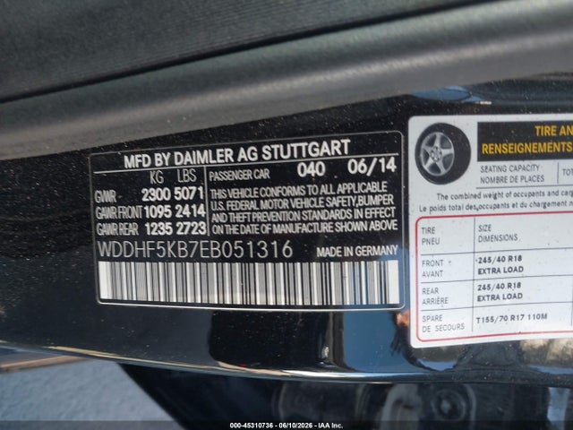 Mercedes-Benz E 350 2014 WDDHF5KB7EB051316 Image 9