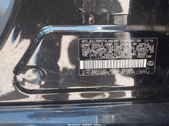 Lexus GS 350 2017 JTHBZ1BL8HA009688 Image 9
