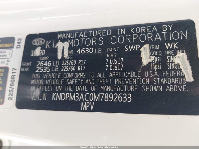 KIA Sportage Lx 2021 KNDPM3AC0M7892633 Image 9