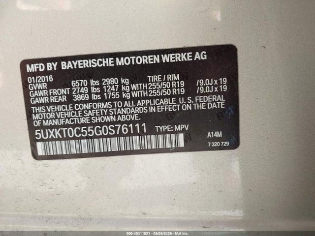 Продаж на аукціоні авто 2016 Bmw X5 Edrive Xdrive40e, vin: 5UXKT0C55G0S76111, номер лоту: 45311021