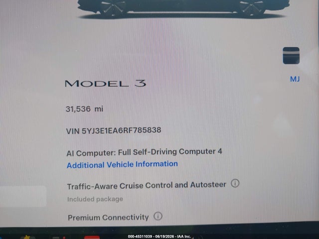 Tesla MODEL 3 2024 5YJ3E1EA6RF785838 Image 7
