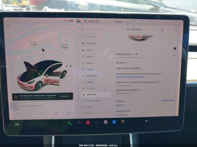 Продажа на аукционе авто 2020 Tesla Model 3 Standard Range Plus Rear-wheel Drive/standard Range Rear-wheel Drive, vin: 5YJ3E1EA7LF738003, номер лота: 45311102