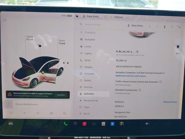 Продажа на аукционе авто 2020 Tesla Model 3 Standard Range Plus Rear-wheel Drive/standard Range Rear-wheel Drive, vin: 5YJ3E1EA7LF738003, номер лота: 45311102