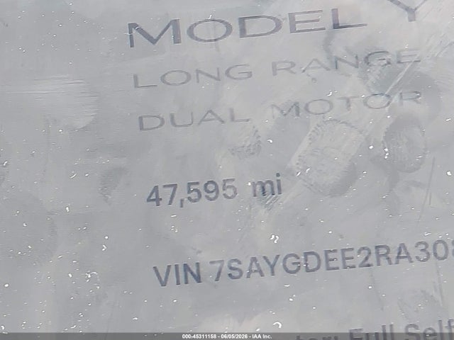 Продажа на аукционе авто 2024 Tesla Model Y Long Range Dual Motor All-wheel Drive, vin: 7SAYGDEE2RA308599, номер лота: 45311158