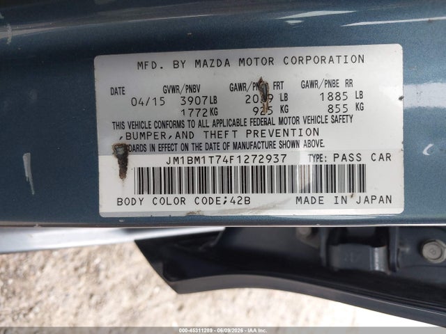 JM1BM1T74F1272937 Mazda Mazda3 I Sv