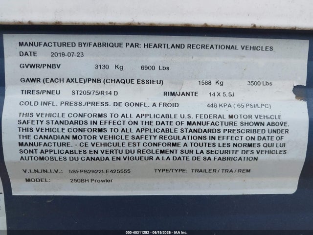 Heartland Rv Other 2020 5SFPB2922LE425555 Image 9