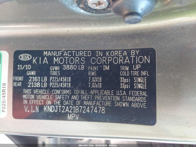 Auction sale of the 2011 Kia Soul !, vin: KNDJT2A21B7247478, lot number: 45311354
