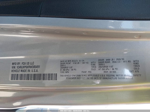 Продаж на аукціоні авто 2024 Jeep Wrangler 4xe Sahara 4xe, vin: 1C4RJXP6XRW305491, номер лоту: 45311403