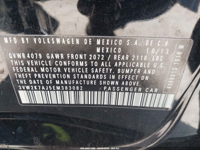 3VW2K7AJ5EM383082 Volkswagen Jetta 2.0l S