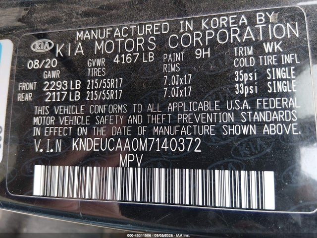 KIA SELTOS S 2021 KNDEUCAA0M7140372 Image 9