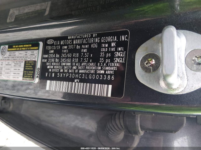Продажа на аукционе авто 2020 Kia Telluride Ex, vin: 5XYP3DHC3LG003386, номер лота: 45311528