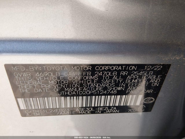 Lexus IS 300 2023 JTHDA1D20P5124748 Image 9