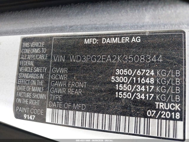 Mercedes-Benz Metris 2019 WD3PG2EA2K3508344 Image 9