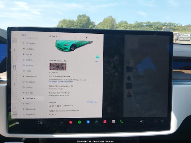 Aukcja sprzedaży 2021 Tesla Model S Plaid Tri Motor All-wheel Drive, vin: 5YJSA1E68MF433694, numer aukcji: 45311795