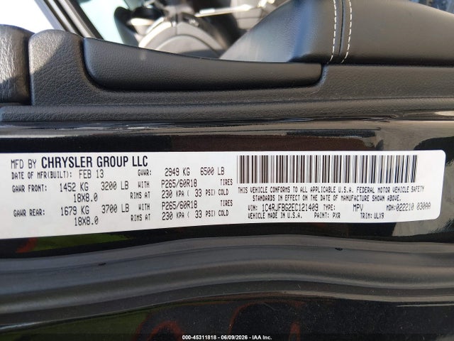 45311818 :رقم المزاد ، 1C4RJFBG2EC121409 vin ، 2014 Jeep Grand Cherokee Limited مزاد بيع