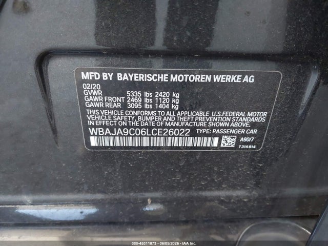 BMW 530e Iperformance 2020 WBAJA9C06LCE26022 Image 9